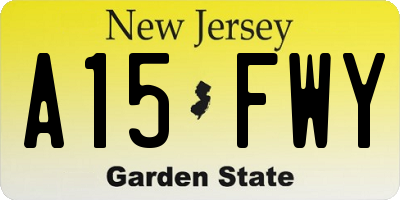NJ license plate A15FWY