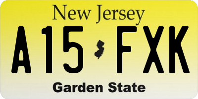 NJ license plate A15FXK