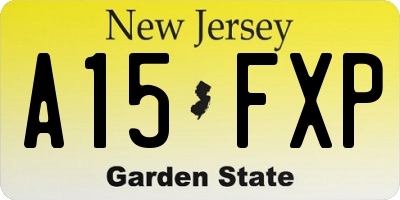 NJ license plate A15FXP