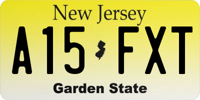 NJ license plate A15FXT