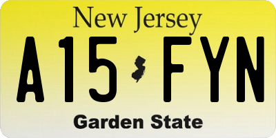 NJ license plate A15FYN