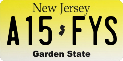 NJ license plate A15FYS