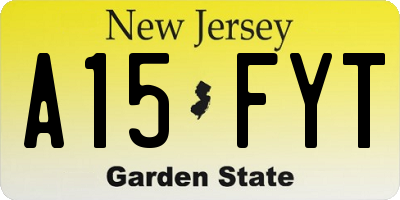 NJ license plate A15FYT