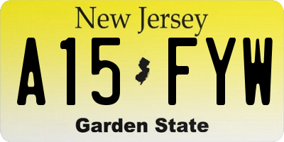 NJ license plate A15FYW