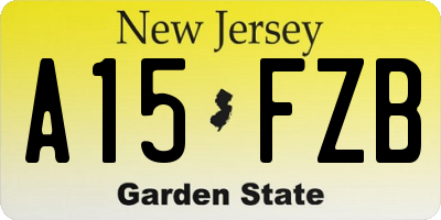 NJ license plate A15FZB