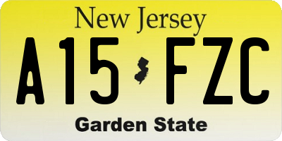 NJ license plate A15FZC