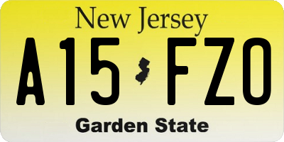 NJ license plate A15FZO