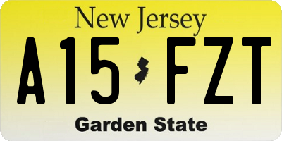 NJ license plate A15FZT