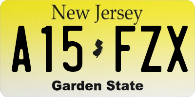 NJ license plate A15FZX