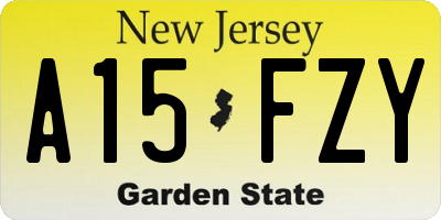 NJ license plate A15FZY