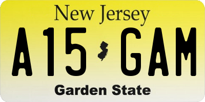 NJ license plate A15GAM