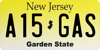 NJ license plate A15GAS
