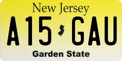 NJ license plate A15GAU
