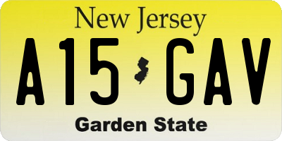 NJ license plate A15GAV