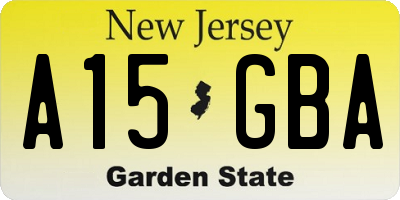 NJ license plate A15GBA