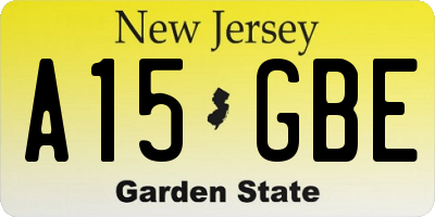 NJ license plate A15GBE