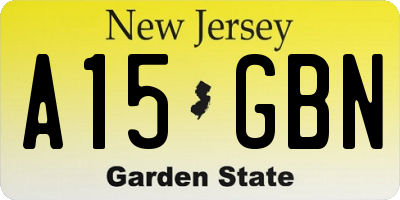 NJ license plate A15GBN