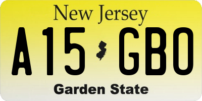 NJ license plate A15GBO