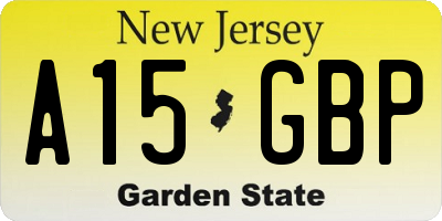 NJ license plate A15GBP