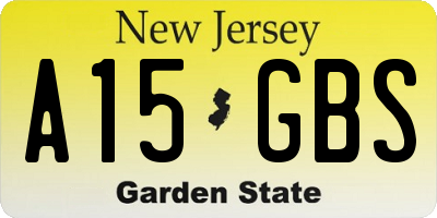 NJ license plate A15GBS