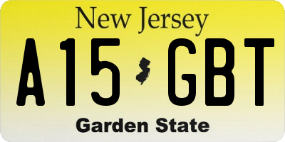 NJ license plate A15GBT
