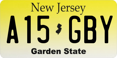 NJ license plate A15GBY