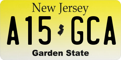 NJ license plate A15GCA