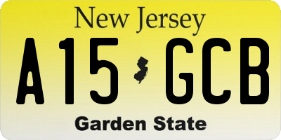NJ license plate A15GCB