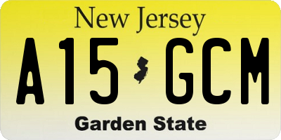 NJ license plate A15GCM