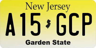 NJ license plate A15GCP