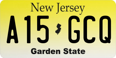 NJ license plate A15GCQ