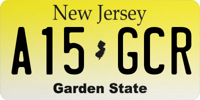 NJ license plate A15GCR