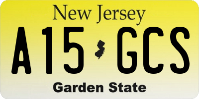 NJ license plate A15GCS