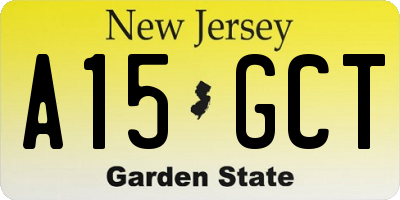 NJ license plate A15GCT
