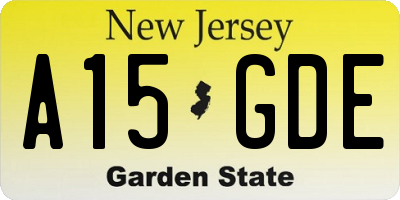 NJ license plate A15GDE