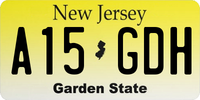 NJ license plate A15GDH
