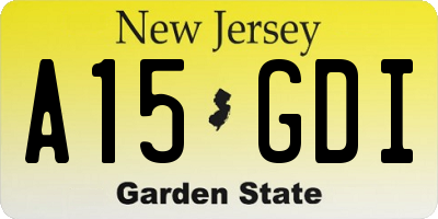 NJ license plate A15GDI