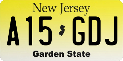 NJ license plate A15GDJ