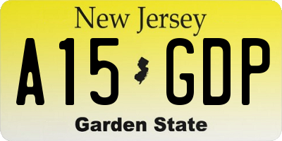 NJ license plate A15GDP