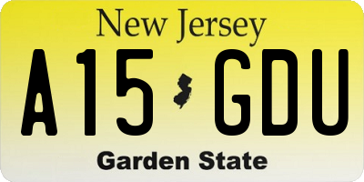NJ license plate A15GDU