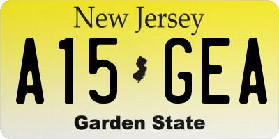 NJ license plate A15GEA