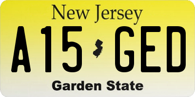 NJ license plate A15GED