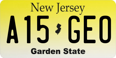 NJ license plate A15GEO