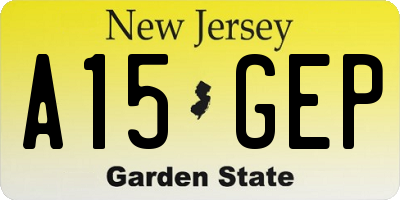 NJ license plate A15GEP