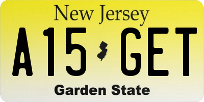 NJ license plate A15GET