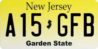 NJ license plate A15GFB