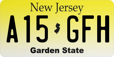 NJ license plate A15GFH