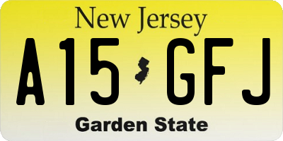 NJ license plate A15GFJ