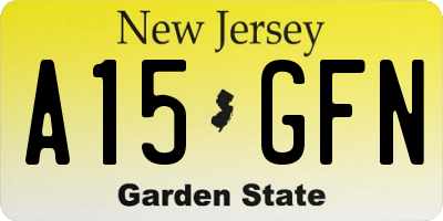 NJ license plate A15GFN