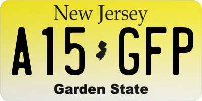 NJ license plate A15GFP